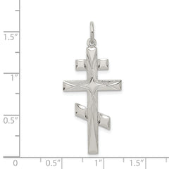 Sterling Silver 925 Eastern Orthodox Cross Pendant with Palladium Finish