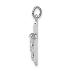 Sterling Silver Rhodium-plated Passion Crucifix Charm