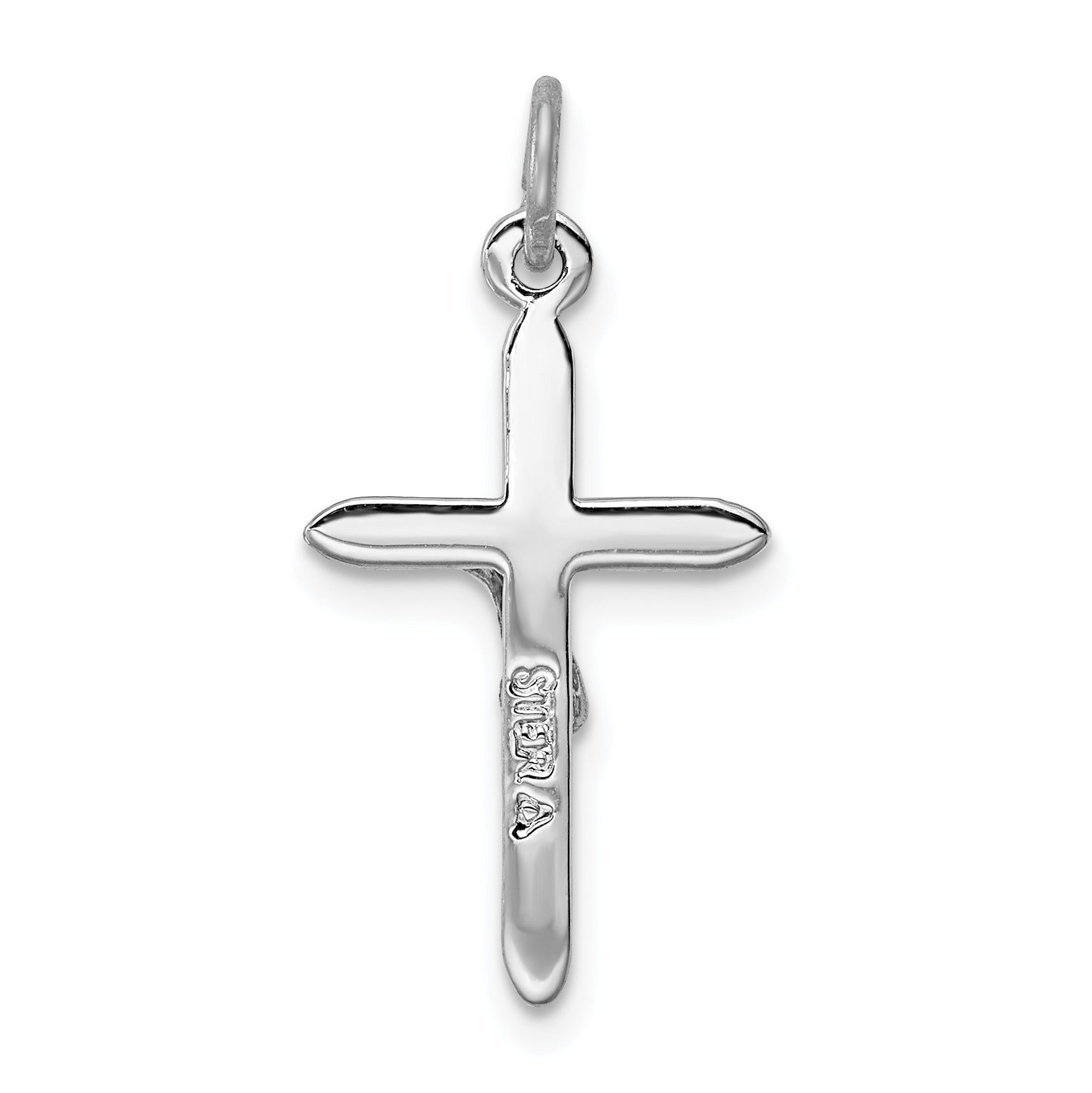 Sterling Silver Rhodium-plated Passion Crucifix Charm