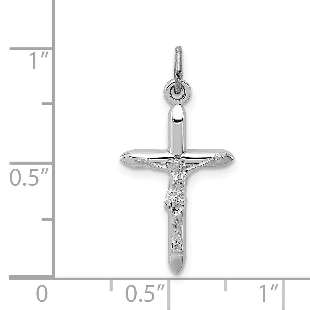 Sterling Silver Rhodium-plated Passion Crucifix Charm