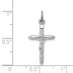 Sterling Silver Rhodium-plated Passion Crucifix Charm