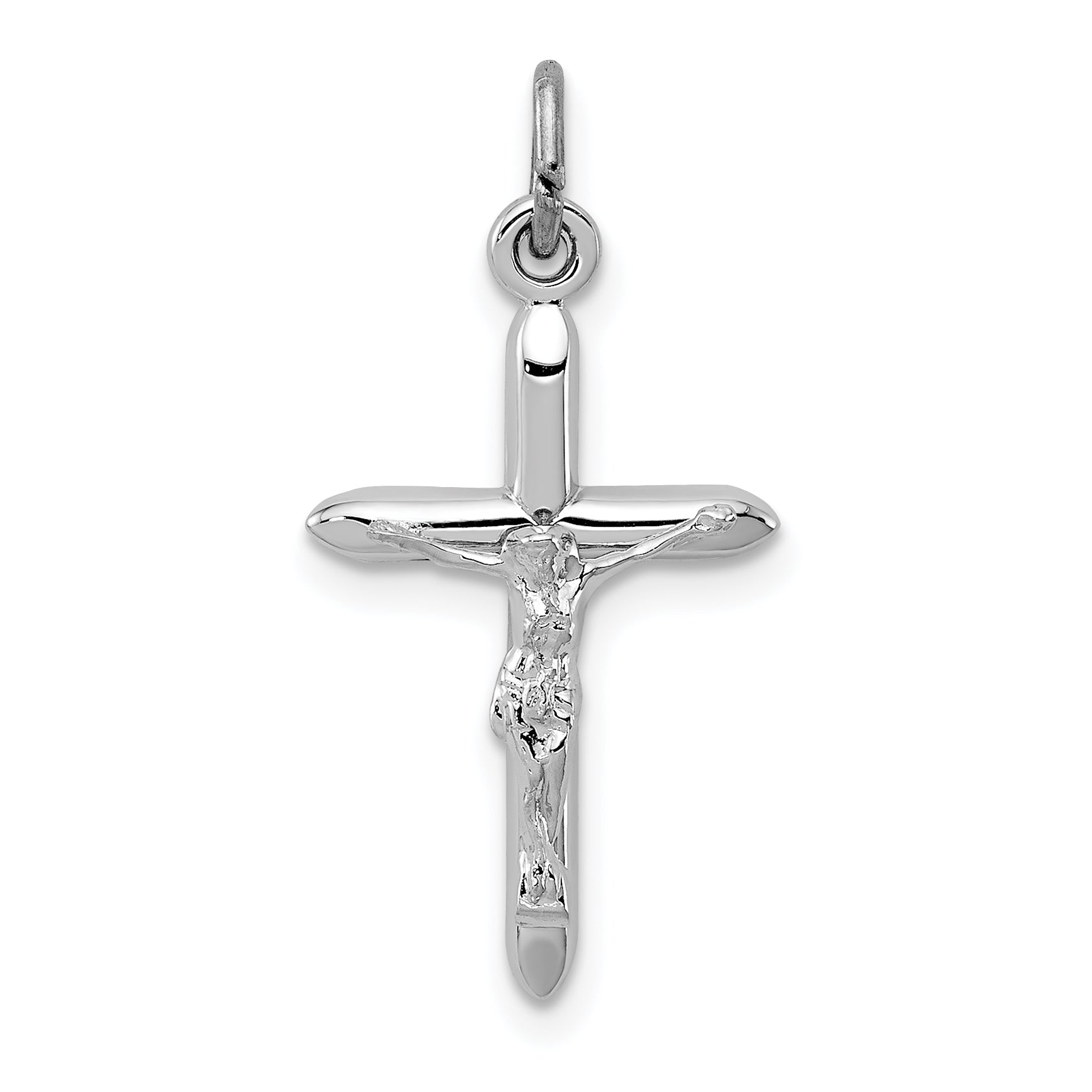 Sterling Silver Rhodium-plated Passion Crucifix Charm