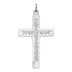 Sterling Silver 925 Rhodium-Plated Crucifix Pendant with Polished Finish