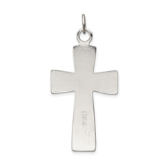 Sterling Silver 925 INRI Crucifix Pendant with Platinum Plating Polished Finish