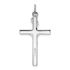 Sterling Silver Rhodium-Plated INRI Crucifix Charm with Polished Finish