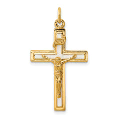 Sterling Silver Enamel w/Yellow Vermeil INRI Crucifix Charm