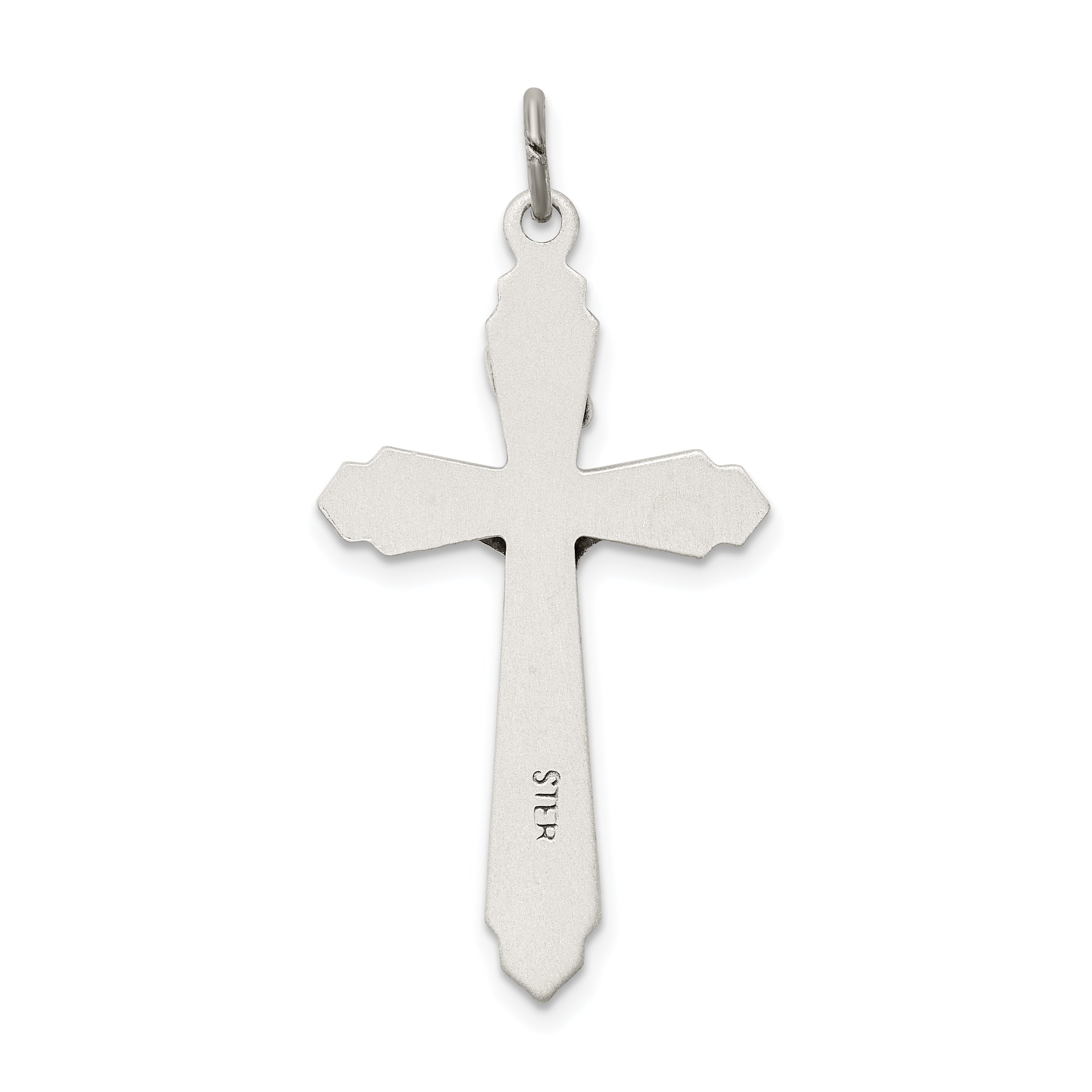 Sterling Silver 925 Antiqued Crucifix Pendant Polished Solid Vintage Style