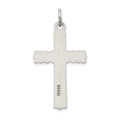 Sterling Silver 925 INRI Crucifix Pendant with Antiqued Polished Finish