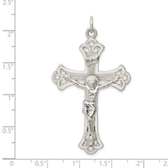 Sterling Silver 925 INRI Crucifix Pendant with Polished Palladium Finish