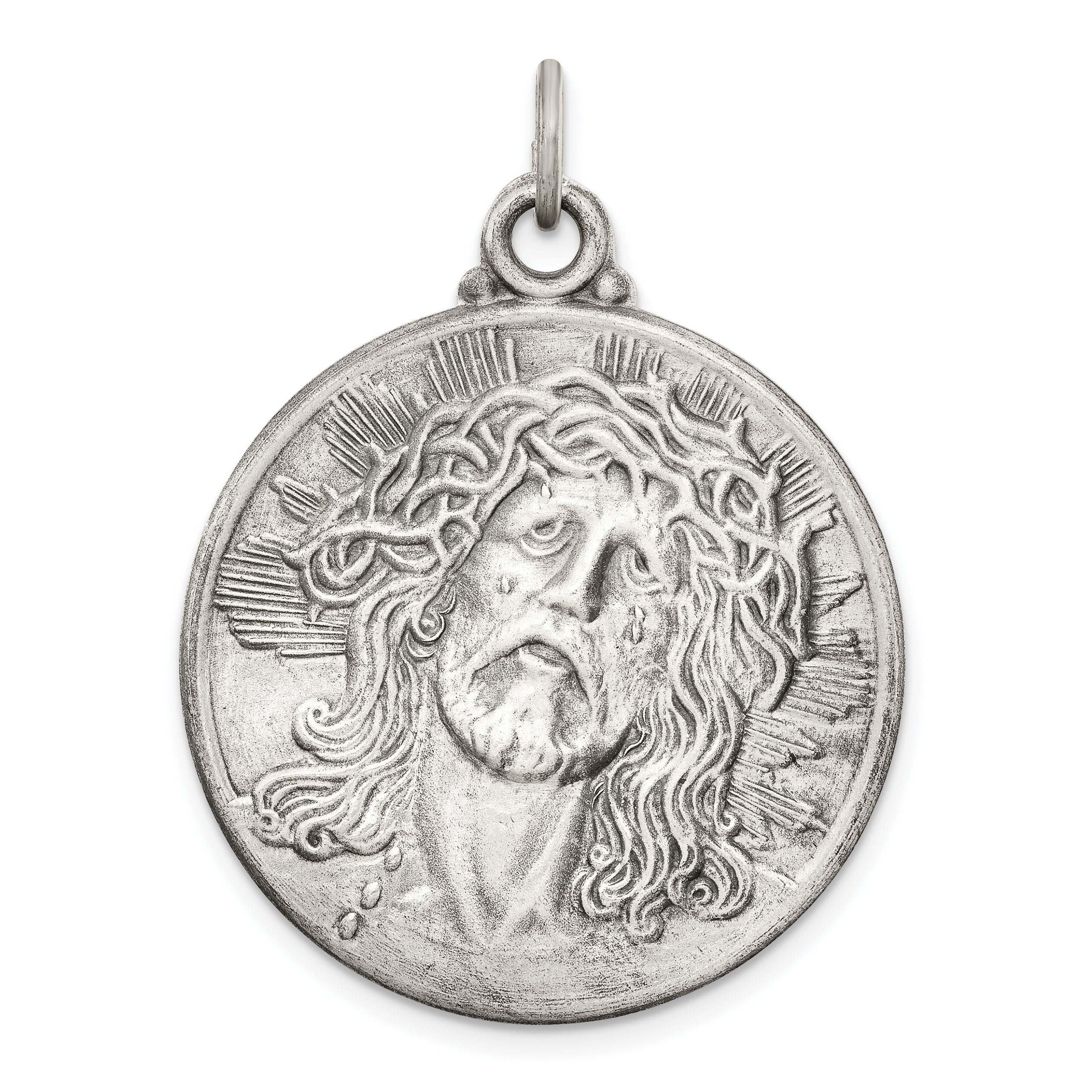 Sterling Silver Antiqued Ecce Homo Medal