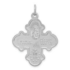 Sterling Silver Rhodium-plated 4-way Medal