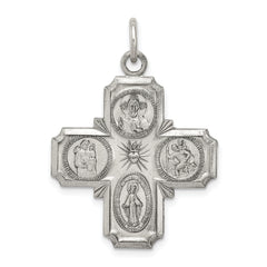 Sterling Silver Antiqued 4-way Medal