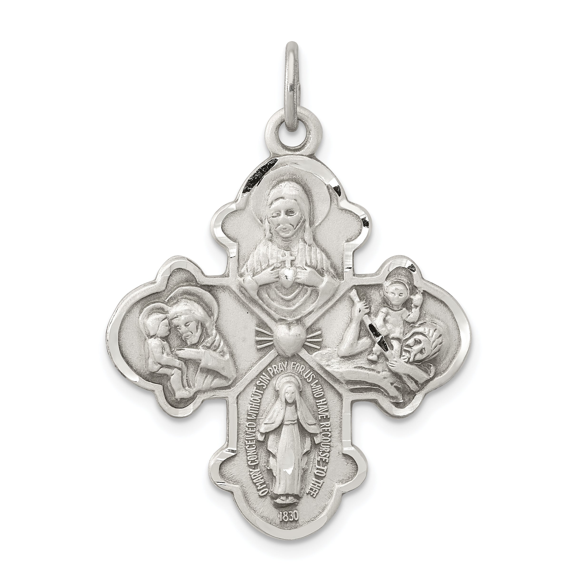 Sterling Silver Antiqued 4-way Medal