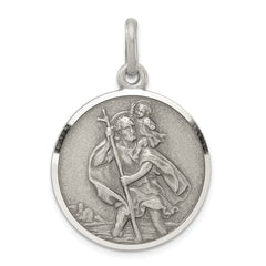 Sterling Silver Antiqued St. Christopher Medal