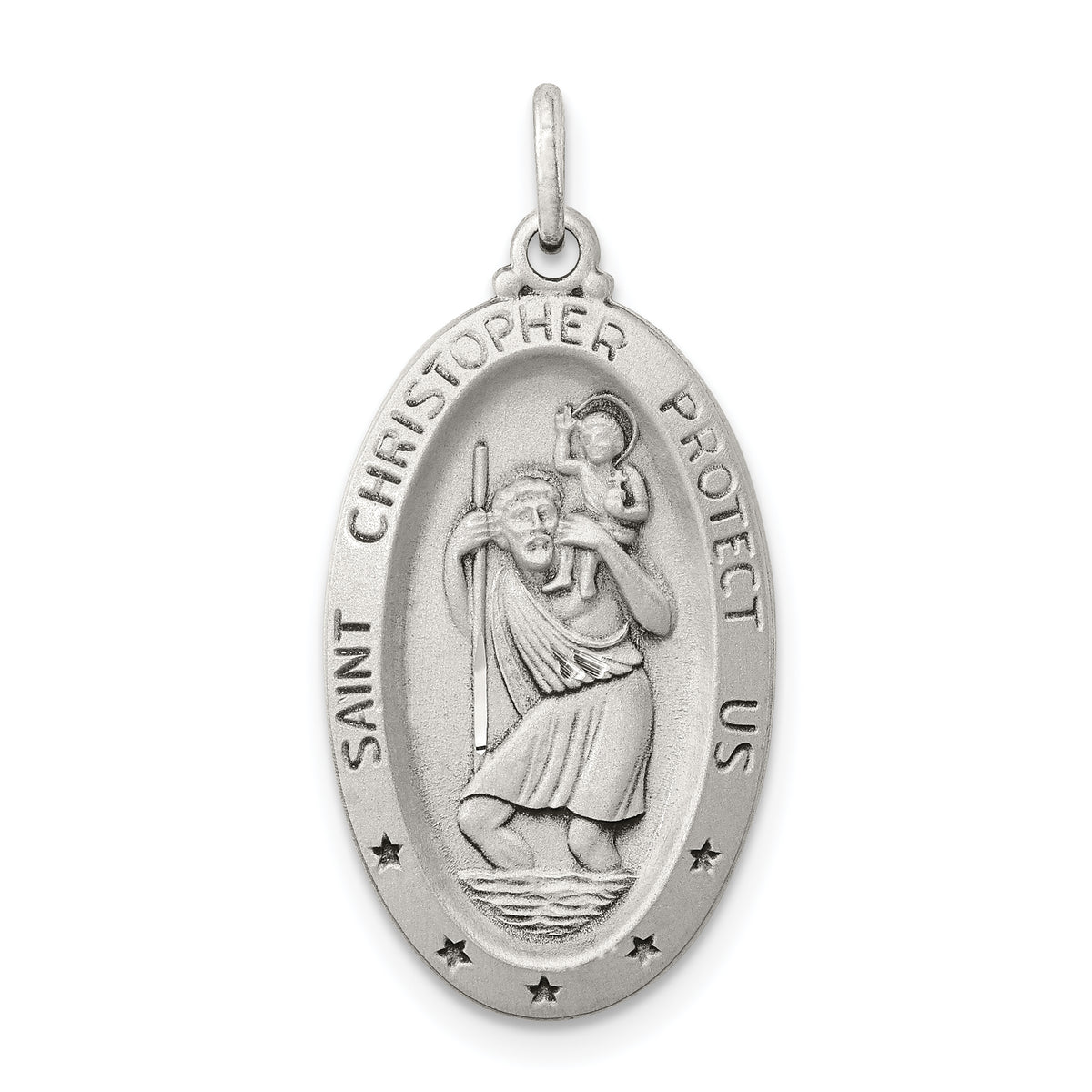 Sterling Silver Antiqued St. Christopher Medal