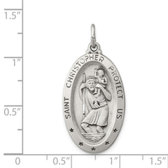 Sterling Silver 925 St. Christopher Medal with Antiqued Finish Engravable