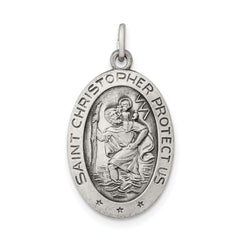 Sterling Silver Antiqued St. Christopher Medal