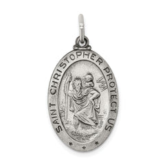 Sterling Silver Antiqued St. Christopher Medal