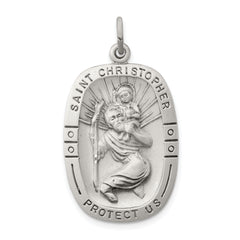 Sterling Silver Antiqued St. Christopher Medal