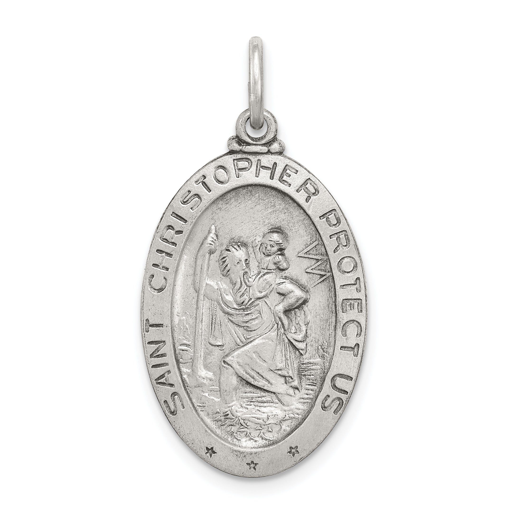 Sterling Silver Antiqued St. Christopher Basketball Medal