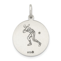 Sterling Silver St. Christopher Baseball Pendant Antiqued Finish Durable Design