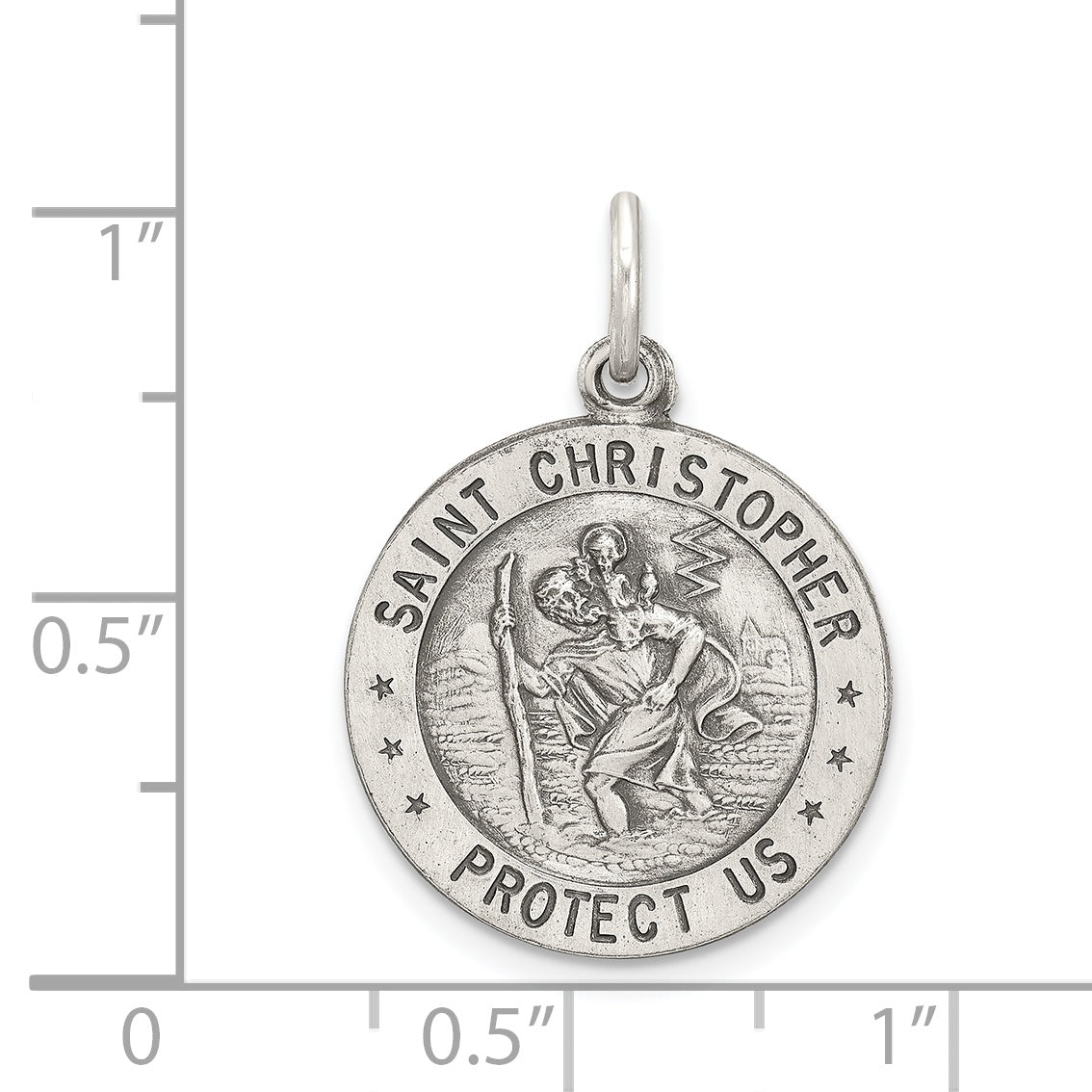 Sterling Silver St. Christopher Baseball Pendant Antiqued Finish Durable Design