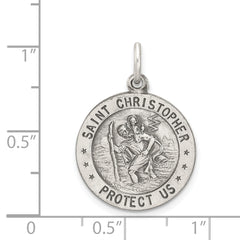 Sterling Silver St. Christopher Baseball Pendant Antiqued Finish Durable Design