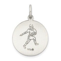 Sterling Silver St. Christopher Football Pendant with Antiqued Finish