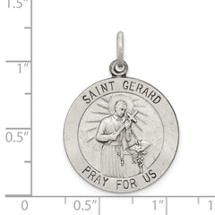 Sterling Silver Antiqued Saint Gerard Medal