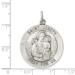 Sterling Silver 925 Antiqued Saint Joseph Pendant Vintage Charm by Sophia Jewelers