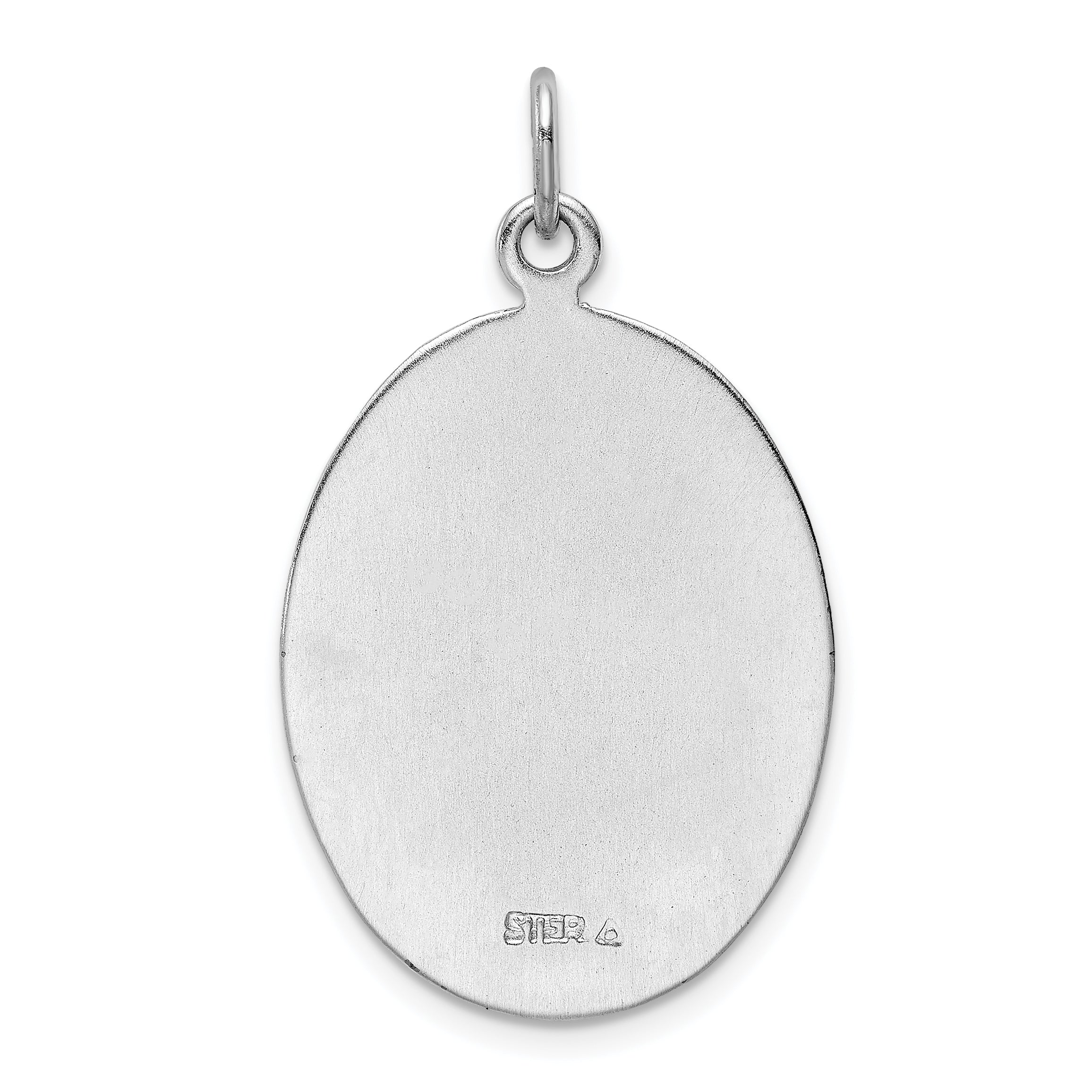 Sterling Silver St. Joseph Medal with Polished Rhodium Finish