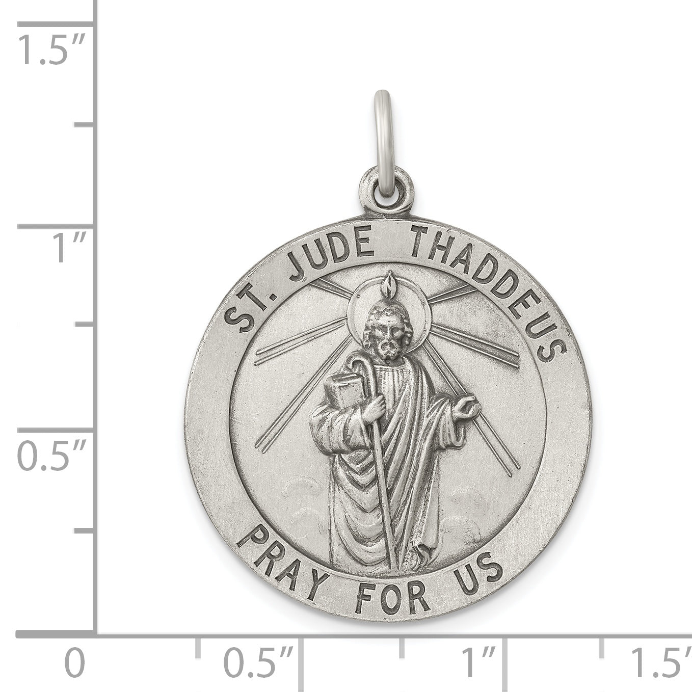 Sterling Silver Antiqued St. Jude Thaddeus Medal