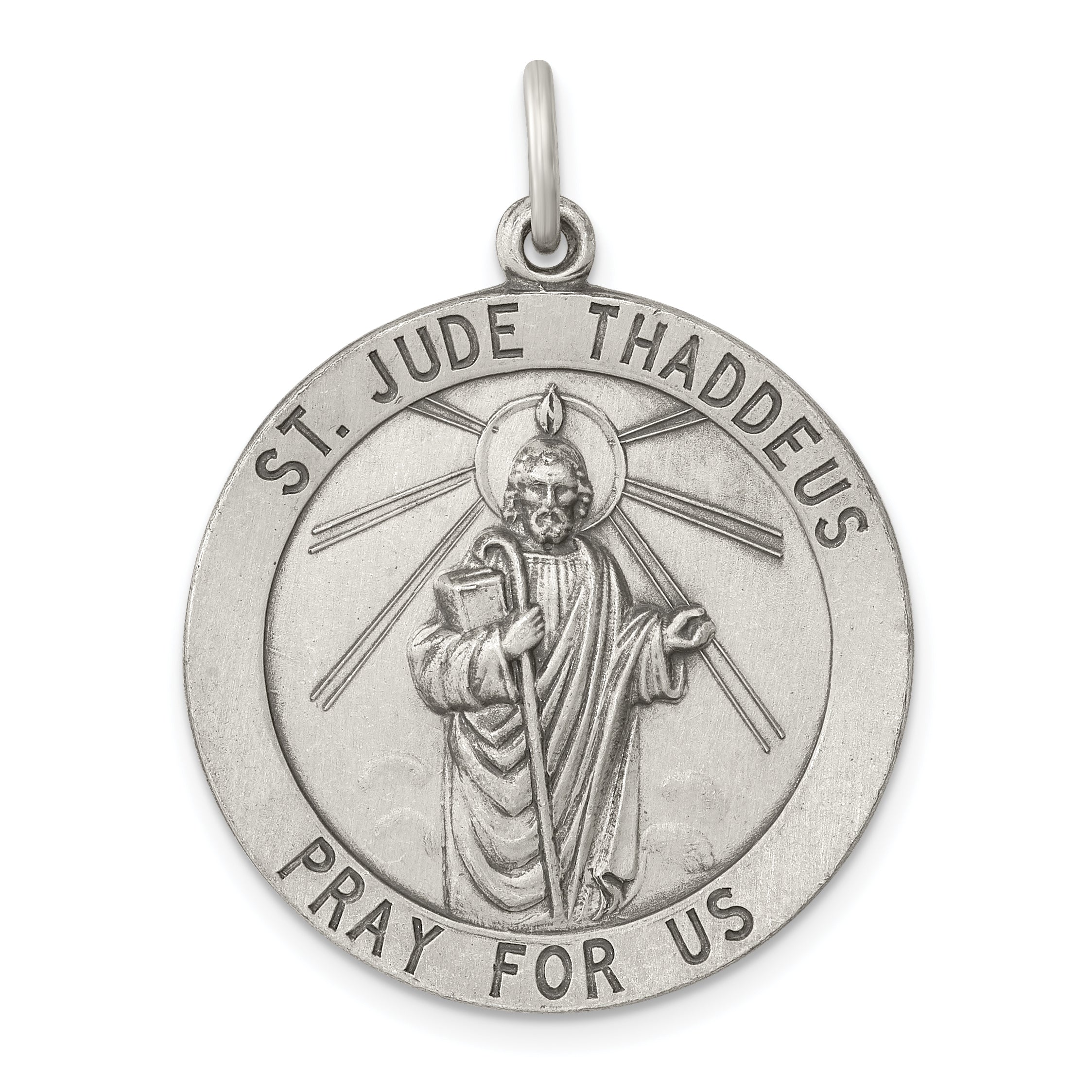 Sterling Silver Antiqued St. Jude Thaddeus Medal