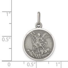 Sterling Silver Antiqued Saint Michael Medal