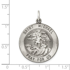 Sterling Silver Antiqued Saint Michael Medal