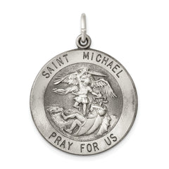 Sterling Silver Antiqued Saint Michael Medal