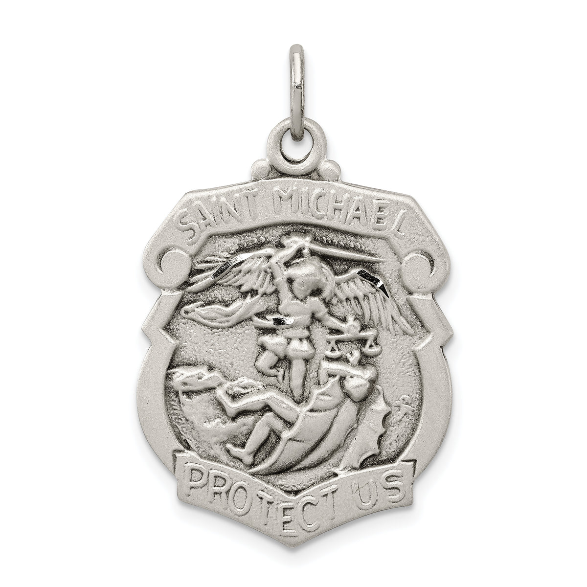 Sterling Silver Antiqued D/C St. Michael Badge Medal