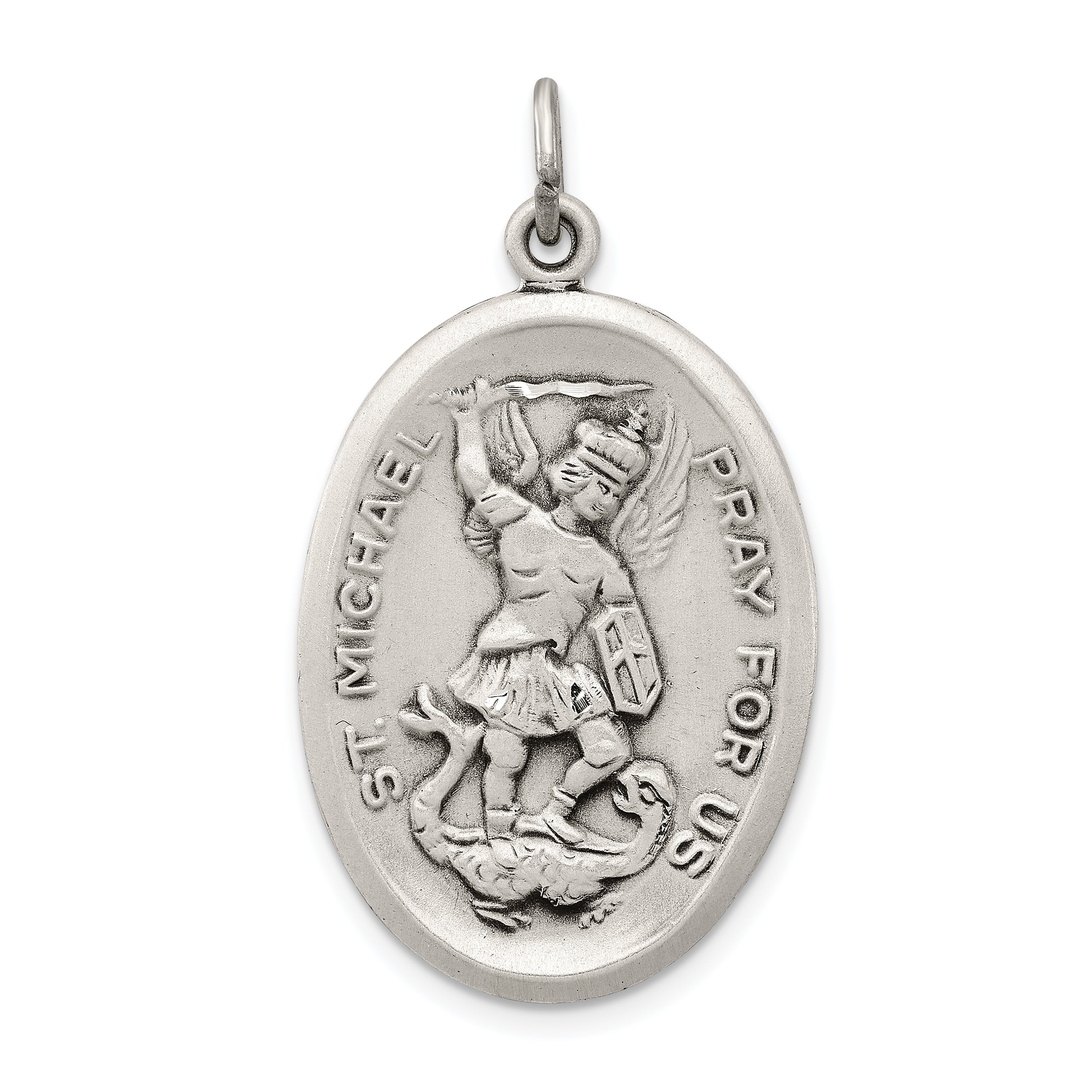 Sterling Silver Antiqued Reversible St. Michael Medal