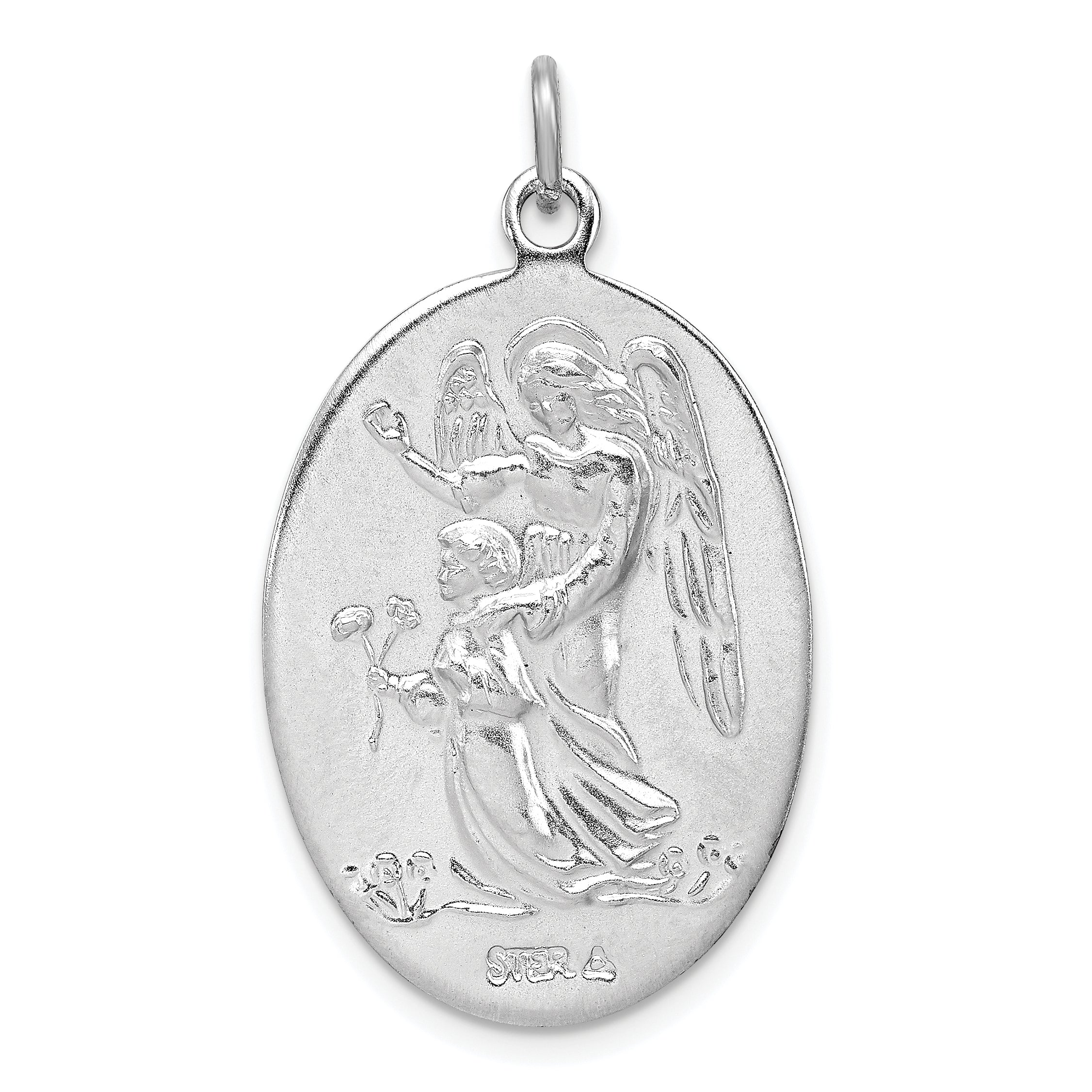 Sterling Silver Reversible Rhodium-plated & Vermeil St. Michael Medal