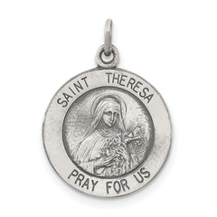 Sterling Silver Antiqued St. Theresa Medal