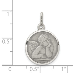 Sterling Silver 925 Antiqued Angel Charm Elegant Vintage Style