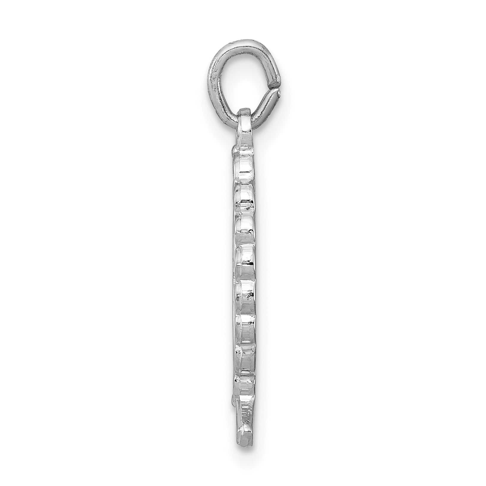 Sterling Silver Rhodium-plated Ichthus Fish Charm