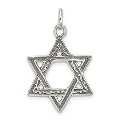 Sterling Silver Antiqued Star of David Charm