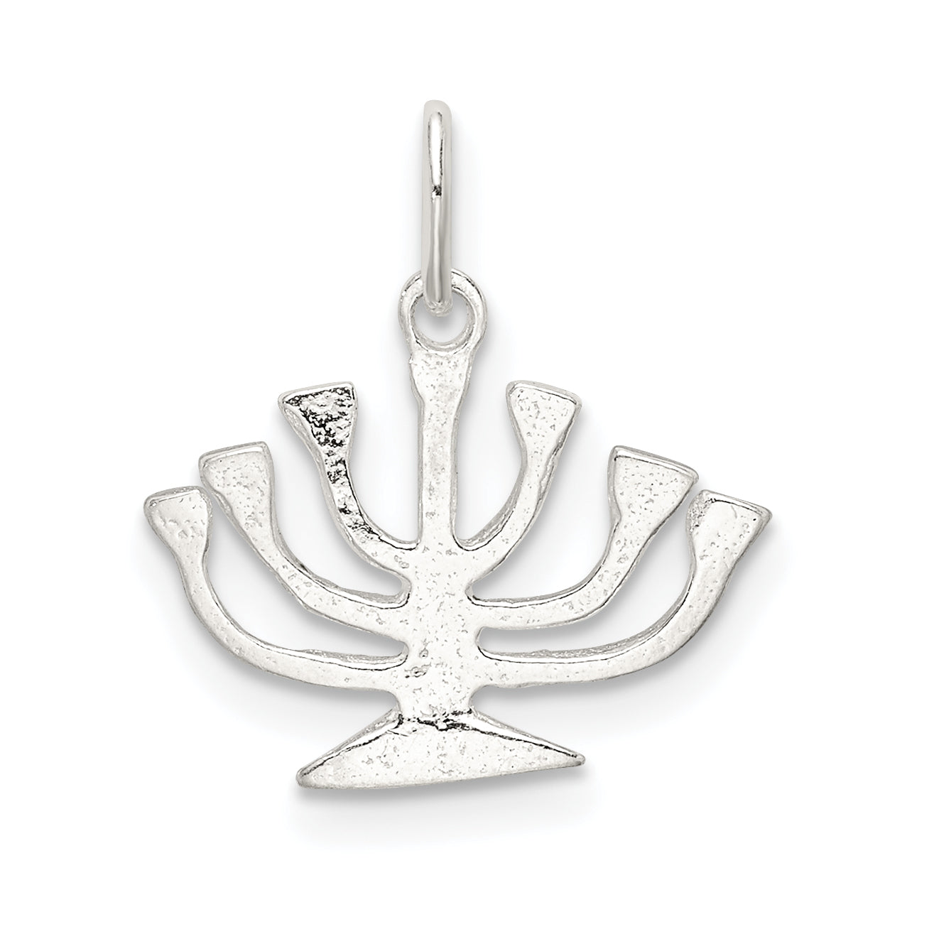 Sterling Silver 925 Menorah Charm with Polished Anti-Tarnish Finish