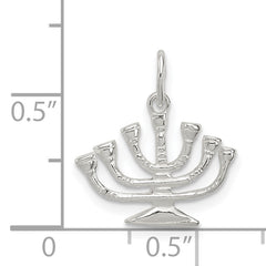 Sterling Silver 925 Menorah Charm with Polished Anti-Tarnish Finish