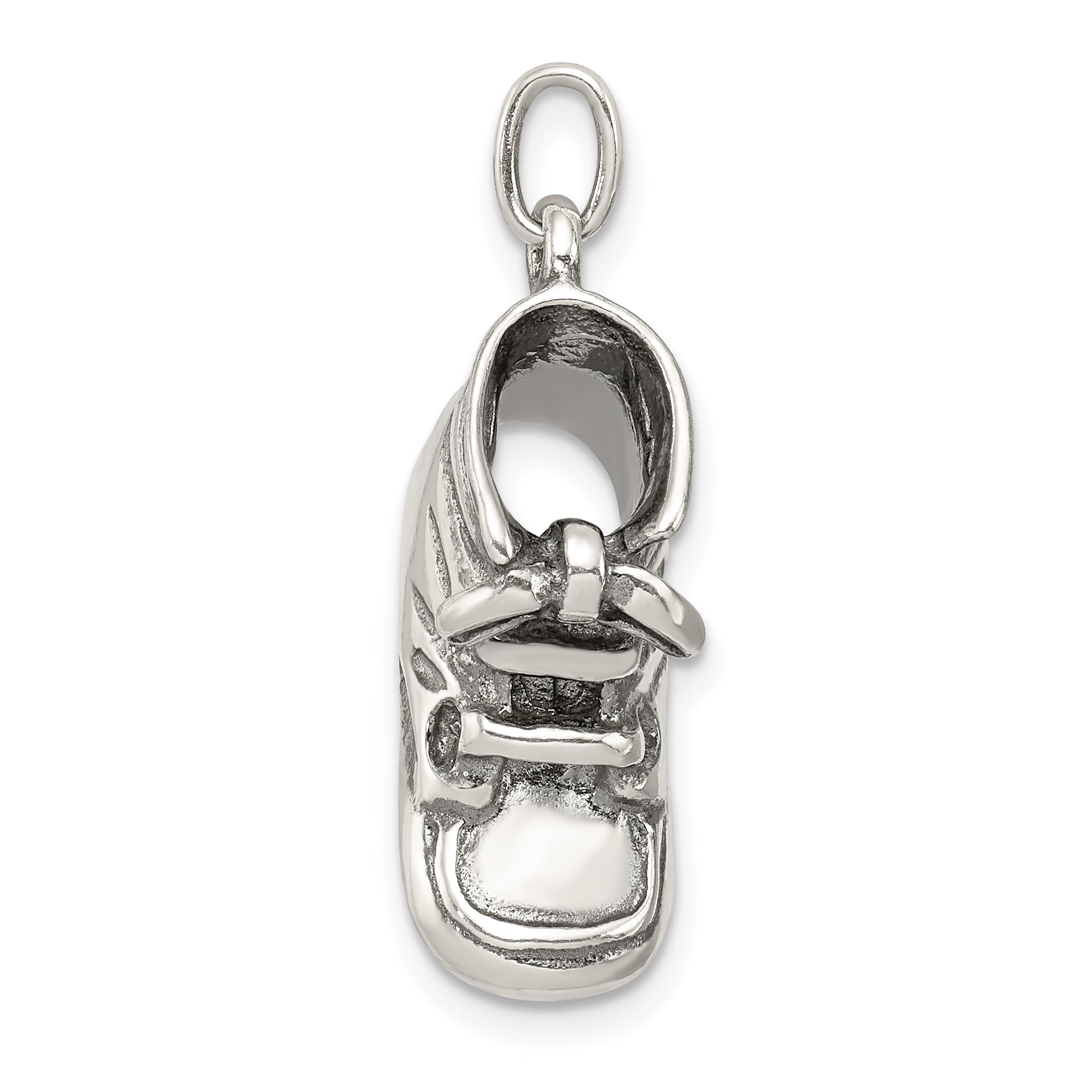 Sterling Silver Antiqued Baby Shoe Pendant