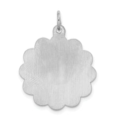 Sterling Silver 925 Confirmation Charm with Polished Rhodium Finish