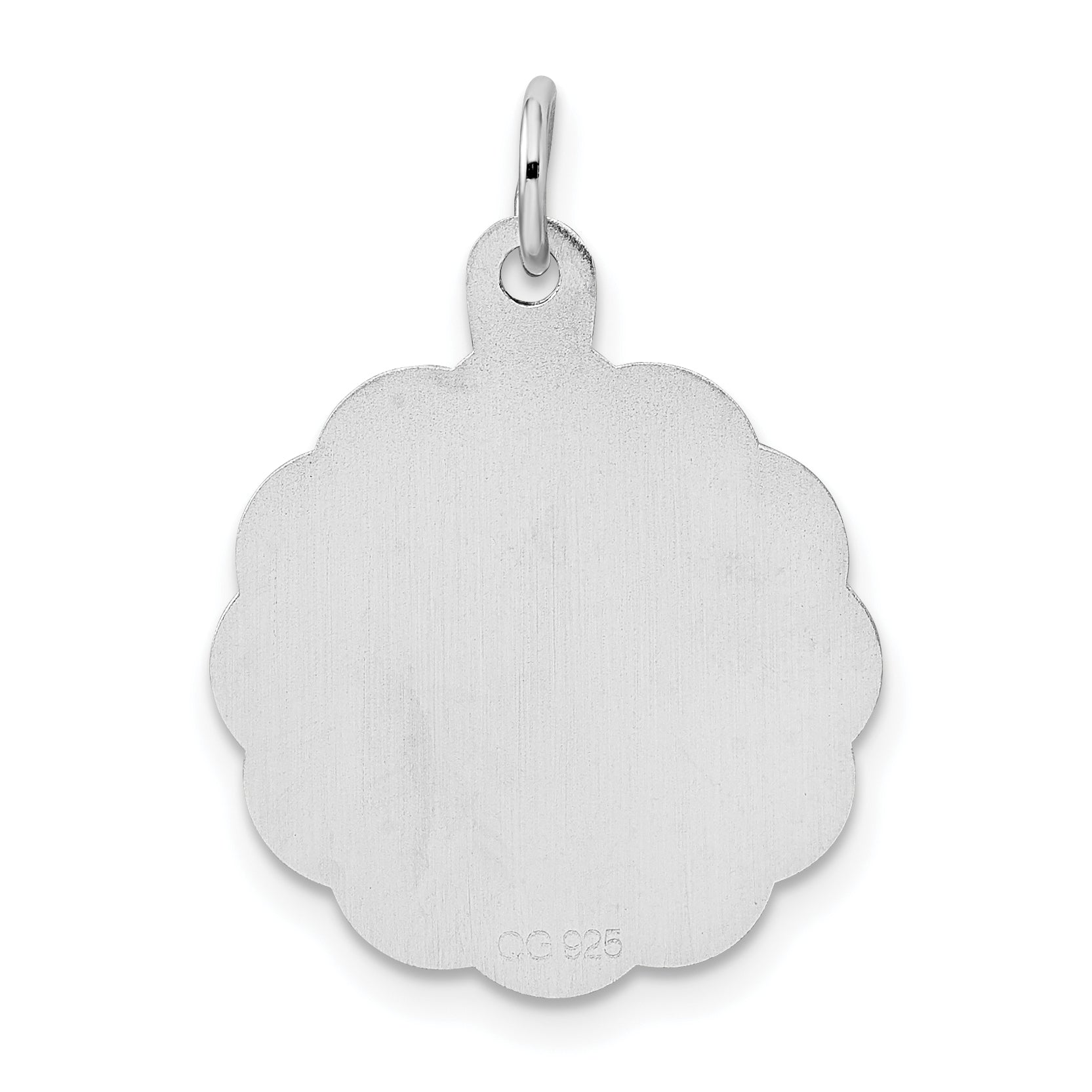 Sterling Silver Rhodium-plated First Holy Communion Disc Charm