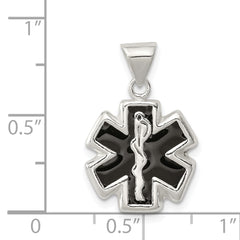 Sophia Jewelers 925 Sterling Silver Polished Medical Charm with Enamel