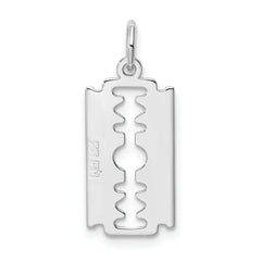 Sterling Silver 925 Polished Razor Blade Charm by Sophia Jewelers